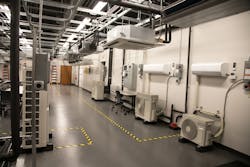 Part of the training center includes a lab where attendees can get hands-on with the company's latest technology. Part of the training center includes a lab where attendees can get hands-on with the company's latest technology.