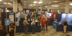 The event featured several rows of exhibitors.