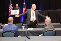Pete DeMarco addresses symposium attendees. DeMarco announced his plans to retire at the conclusion of the 2022 EWTS. Pete DeMarco addresses symposium attendees. DeMarco announced his plans to retire at the conclusion of the 2022 EWTS.