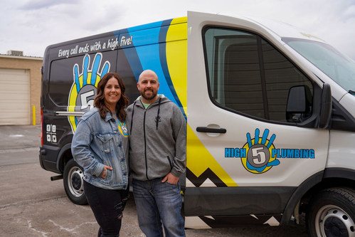 Cassi and Levi Torres, co-owner of High 5 Plumbing.