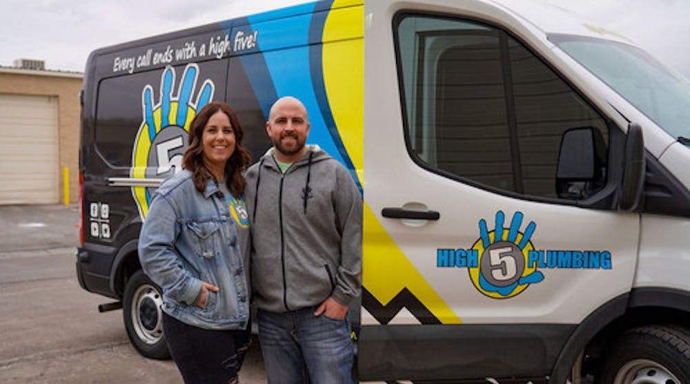 Cassi and Levi Torres, co-owner of High 5 Plumbing.