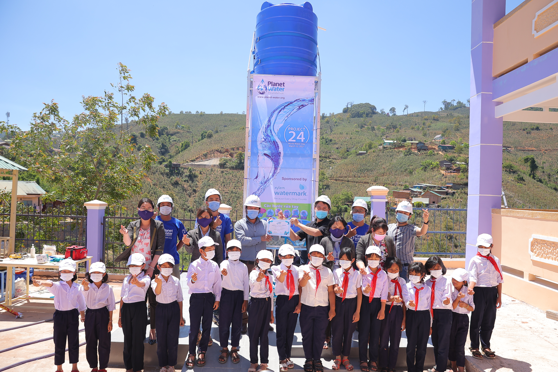 Xylem and Planet Water deliver water tower to Vietnam community.