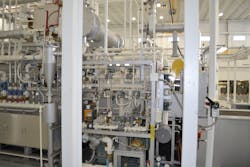 The fin stamping machine. The fin stamping machine.