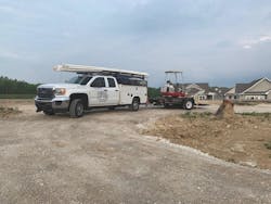 Mike Corsillo drives out to a job site. Mike Corsillo drives out to a job site.