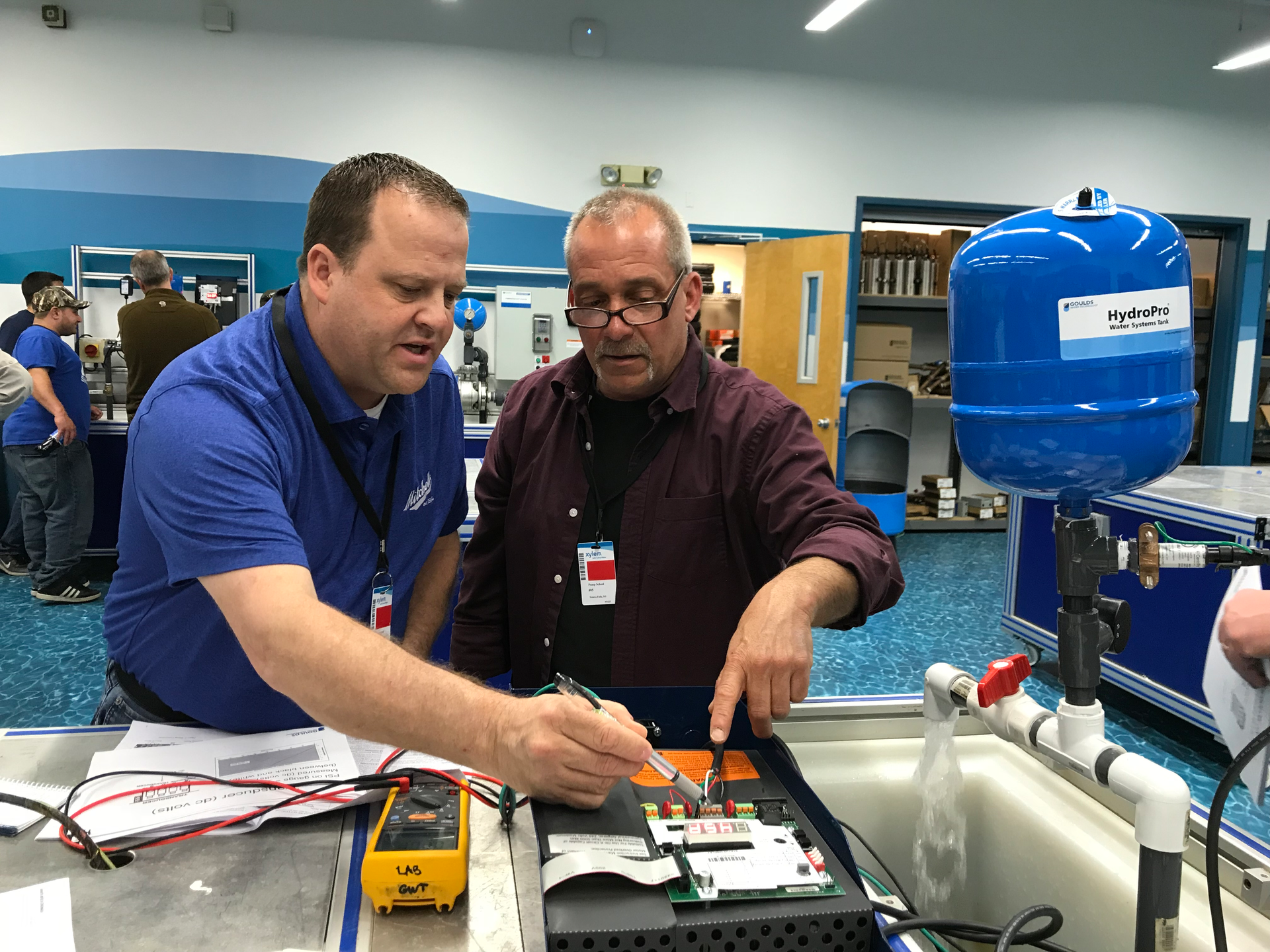 Hands-on training at the factory school.