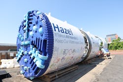 The tunnel boring machine was named 'Hazel' by Alexandrians participating in an online poll. The tunnel boring machine was named 'Hazel' by Alexandrians participating in an online poll.