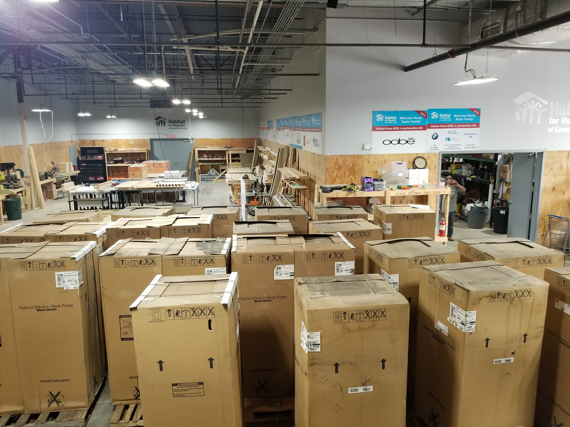 Heat pump water heaters from A. O. Smith ready for delivery.