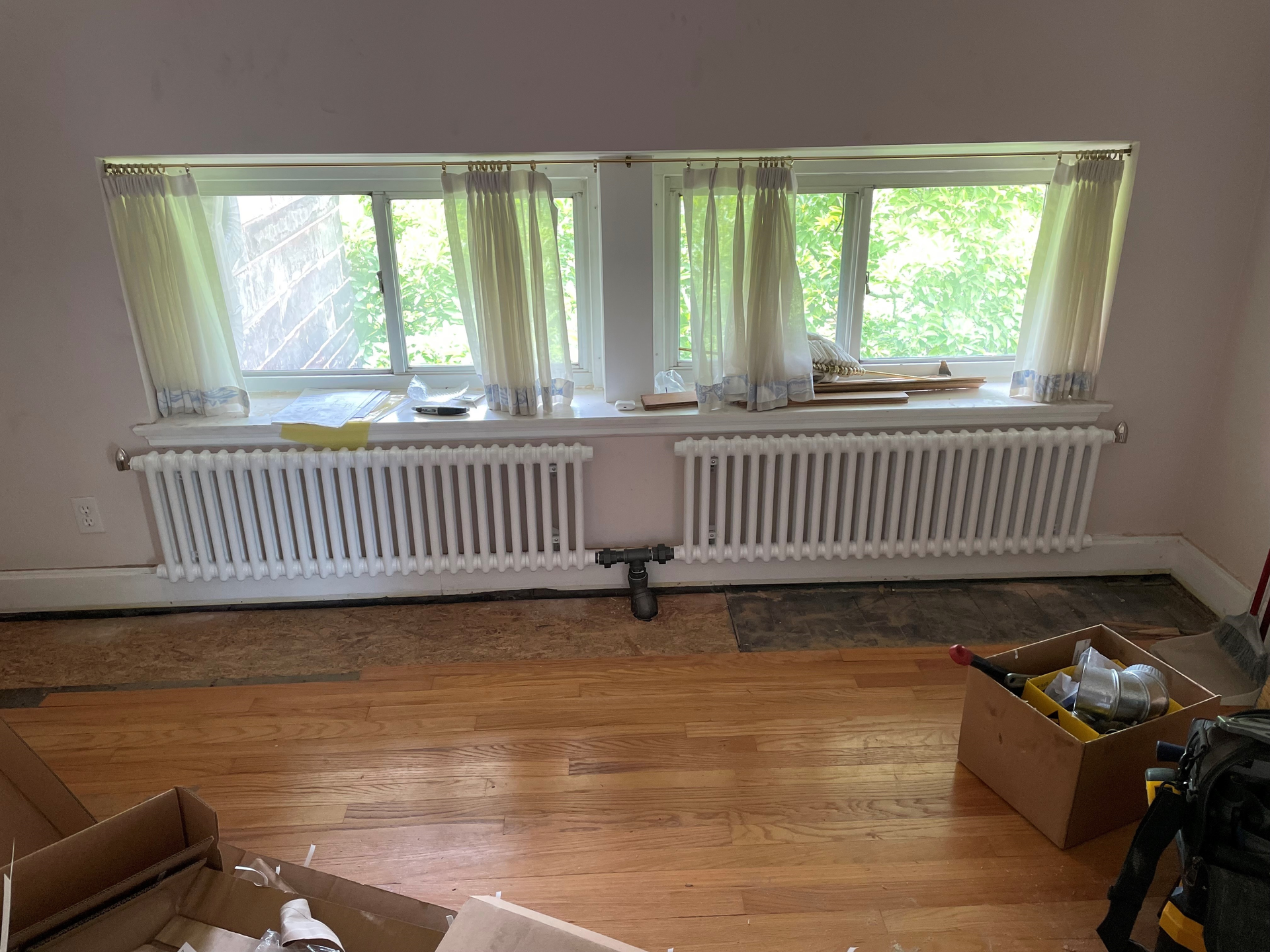 Radiators in the top-floor condo.