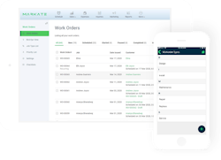 The work orders window from the Markate management solution. The work orders window from the Markate management solution.