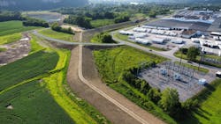 A view of the new 7,000 ft. berm. The $16.6 million project was funded by a combination of public and private entities. A view of the new 7,000 ft. berm. The $16.6 million project was funded by a combination of public and private entities.