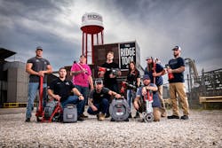 RIDGID Experience Winners (left to right):Tyler Dale – Seaside, California; Armando Ramos – Phoenix, Arizona; John Snyder – Blue Bell, Pennsylvania; Derek Newton – Kirland Lake, Ontario; Colton Henkowski – Denver, Colorado; Mary-Anne Bowcott – Sooke, British Columbia; George DeJesus – Stanhope, New Jersey; Alan Carlson – Wheaton, Illinois; and Christopher Armstrong – Ulster Park, New York. RIDGID Experience Winners (left to right):Tyler Dale – Seaside, California; Armando Ramos – Phoenix, Arizona; John Snyder – Blue Bell, Pennsylvania; Derek Newton – Kirland Lake, Ontario; Colton Henkowski – Denver, Colorado; Mary-Anne Bowcott – Sooke, British Columbia; George DeJesus – Stanhope, New Jersey; Alan Carlson – Wheaton, Illinois; and Christopher Armstrong – Ulster Park, New York.
