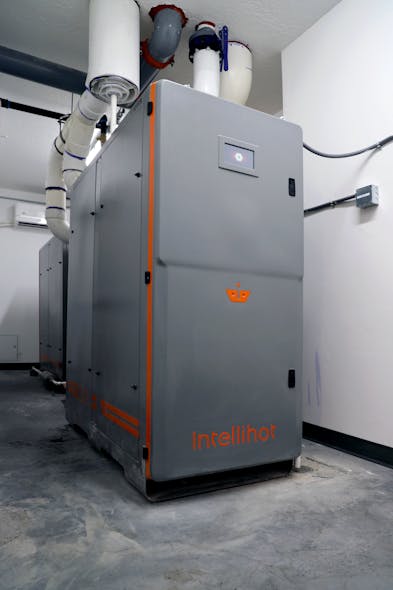 The smaller footprint of the Intellihot tankless units ultimately allowed for additional office space, increased residential space, dedicated space for snow melting equipment, and other amenities.