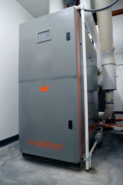 Intellihot units provide AHRI certification, simple installation without additional piping needs, and can utilize a common vent.