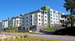 Utah Valley University&apos;s new student residence buildings. In all, six 1,500,000 BTU units (iQ1501) were installed, together with four 1,000,000 BTU units (iQ1001), and two 750,000 BTU units (iQ751), for a total capacity of 14,500,000 BTU/hour.