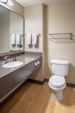 A typical guest bathroom at the Sauder Heritage Inn. A typical guest bathroom at the Sauder Heritage Inn.