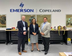 L to R: Tim Ferry, Becky Hoelscher and Denis Hanna of Emerson L to R: Tim Ferry, Becky Hoelscher and Denis Hanna of Emerson