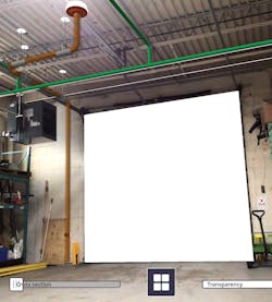 Myco using AR to image a future roof drain (brown) just left of a garage door (white). Myco using AR to image a future roof drain (brown) just left of a garage door (white).