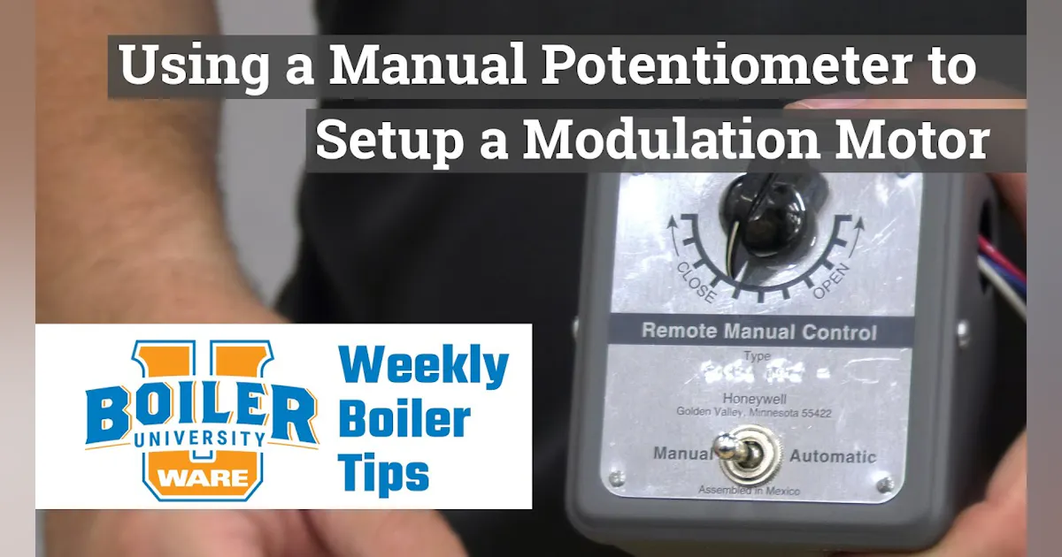 Using a Manual Potentiometer to Setup a Honeywell Modulation Motor ...
