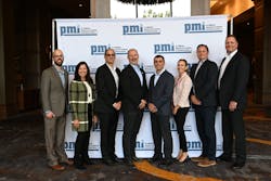 The 2023 PMI Board of Directors (left to right): Bob Neff, Delta Faucet Co.; Belinda Wise, Kerox, Ltd.; Daniel Gleiberman, Sloan Valve Co.; 2023 board vice president Chip Way, Lavelle Industries; 2023 board president Sal Gattone, LIXIL; 2023 board secretary/treasurer Cambria McLeod, Kohler Co.; Kevin Campbell, Moen, Inc.; and 2022 board president Martin Knieps. The 2023 PMI Board of Directors (left to right): Bob Neff, Delta Faucet Co.; Belinda Wise, Kerox, Ltd.; Daniel Gleiberman, Sloan Valve Co.; 2023 board vice president Chip Way, Lavelle Industries; 2023 board president Sal Gattone, LIXIL; 2023 board secretary/treasurer Cambria McLeod, Kohler Co.; Kevin Campbell, Moen, Inc.; and 2022 board president Martin Knieps.