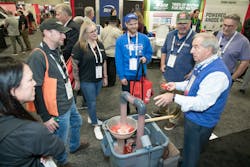 The tradeshow floor offered numerous product demonstrations. The tradeshow floor offered numerous product demonstrations.