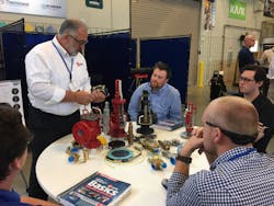 A presenter discuses the function of various valve components at a past Valve Basics Seminar and Petting Zoo. A presenter discuses the function of various valve components at a past Valve Basics Seminar and Petting Zoo.