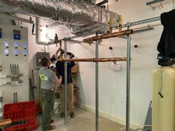 The start of the strut framework in the main house. The start of the strut framework in the main house.