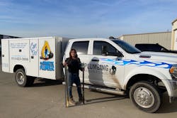 Linda Hudek, 'The Brunette Plumber' -- Master Plumber and owner-operator of LH Plumbing Services LLC. Linda Hudek, 'The Brunette Plumber' -- Master Plumber and owner-operator of LH Plumbing Services LLC.