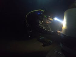 In addition to the routine business of residential/light commercial plumbing, Hudek also takes on jobs where her scuba diving skills come in handy. In addition to the routine business of residential/light commercial plumbing, Hudek also takes on jobs where her scuba diving skills come in handy.