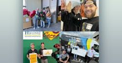 A collage of High 5 team members during some of their High 5 Cares events.