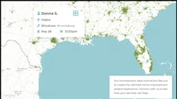 A geographic display from the Modernize home services lead generator. A geographic display from the Modernize home services lead generator.