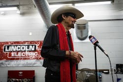 Racing legend Richard Petty speaks to students from Randleman High School. Racing legend Richard Petty speaks to students from Randleman High School.
