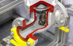 Cut-away detail of a check valve. Cut-away detail of a check valve.