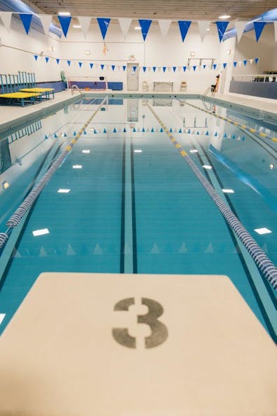 The pool heater was intentionally over-sized so that the school would get a longer life out of it, and with no noticeable loss in performance or efficiency.