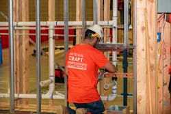 A contestant in the plumbing portion of the 2022 National Construction Craft Championships. A contestant in the plumbing portion of the 2022 National Construction Craft Championships.