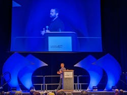 Former Navy Seal Chad Williams delivers the keynote to attendees at the WWETT Show in Indianapolis. Former Navy Seal Chad Williams delivers the keynote to attendees at the WWETT Show in Indianapolis.