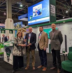 Pictured left to right: Branka Minic, CEO, Building Talent Foundation; Dominic Sims, CEO, International Code Council; Michael Wich, President, International Code Council; and Shahin Moinian, Executive VP of Conformity Assessment Group, International Code Council. Pictured left to right: Branka Minic, CEO, Building Talent Foundation; Dominic Sims, CEO, International Code Council; Michael Wich, President, International Code Council; and Shahin Moinian, Executive VP of Conformity Assessment Group, International Code Council.