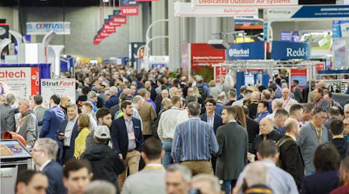 Attendees crowd the floor at the 2023 AHR Expo.