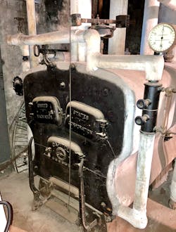 A coal-fired boiler from the United States Radiator Corp. A coal-fired boiler from the United States Radiator Corp.