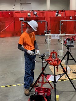 Manhattan Mechanical Service&apos;s Max Witt competes at the 2023 National Craft Championships.