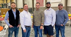 From left to right are Sam Haberberger, Treasurer and Project Estimator; Steve Haberberger, Jr., President and CEO; Joe Haberberger, Service Manager; Ben Haberberger, Vice President and Project Manager, and Jeff Haberberger, Vice President and Project Manager.