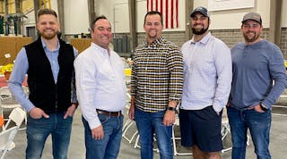From left to right are Sam Haberberger, Treasurer and Project Estimator; Steve Haberberger, Jr., President and CEO; Joe Haberberger, Service Manager; Ben Haberberger, Vice President and Project Manager, and Jeff Haberberger, Vice President and Project Manager.