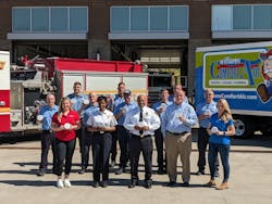 Members of the Williams Comfort Air and the Mr. Plumber team pose alongside members of the Indianapolis Fire Department. Members of the Williams Comfort Air and the Mr. Plumber team pose alongside members of the Indianapolis Fire Department.