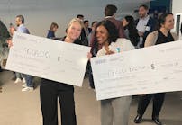 Left to right: Aquacycl founder Orianna Bretschger and Karina Pena, co-founder and CEO of Field Factors, winners of the Audience Choice Award.
