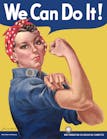 Rosie the Riveter, an American media icon associated with female defense workers during World War II.