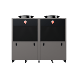 Lochinvar&apos;s Veritus air source, commercial heat pump water heaters can be banked together to achieve large commercial hot water demands, provide built-in redundancy, and match the capacity to the demand.