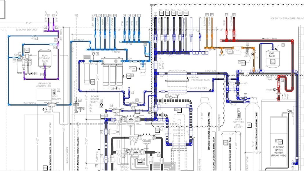 A mechanical room layout from one of Blue Mountain&apos;s recent bids.