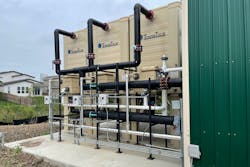 These are the auxiliary cooling towers connected to the GeoGrid to mitigate peak demand should they be needed. These are the auxiliary cooling towers connected to the GeoGrid to mitigate peak demand should they be needed.