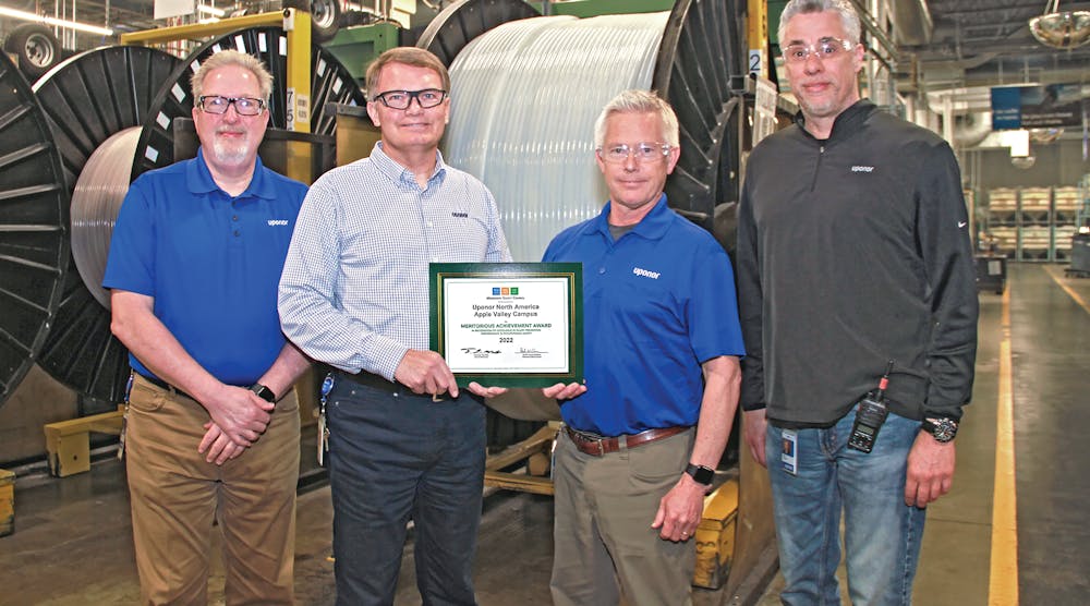 Left to right: Ryan Fleser, director, Quality and EHS; Jon Sillerud, VP, Integrated Supply Chain; John Sundeen, director, Manufacturing, and Paul Serafini, manager, Environmental, Health, and Safety (EHS).