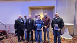 Manhattan Mechanical’s Nate Hassett, Rick Coleman, Glen Moody, Mike Uremovich, Joe Harkness, Tim Boreman, and Tim Cvitanovich holding the Platinum and Gold awards at the TRMA Annual Awards Gala. Manhattan Mechanical’s Nate Hassett, Rick Coleman, Glen Moody, Mike Uremovich, Joe Harkness, Tim Boreman, and Tim Cvitanovich holding the Platinum and Gold awards at the TRMA Annual Awards Gala.
