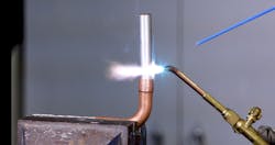 Proper heating of the tube includes making sure the base metals have been heated to brazing temperatures before adding filler material. Proper heating of the tube includes making sure the base metals have been heated to brazing temperatures before adding filler material.